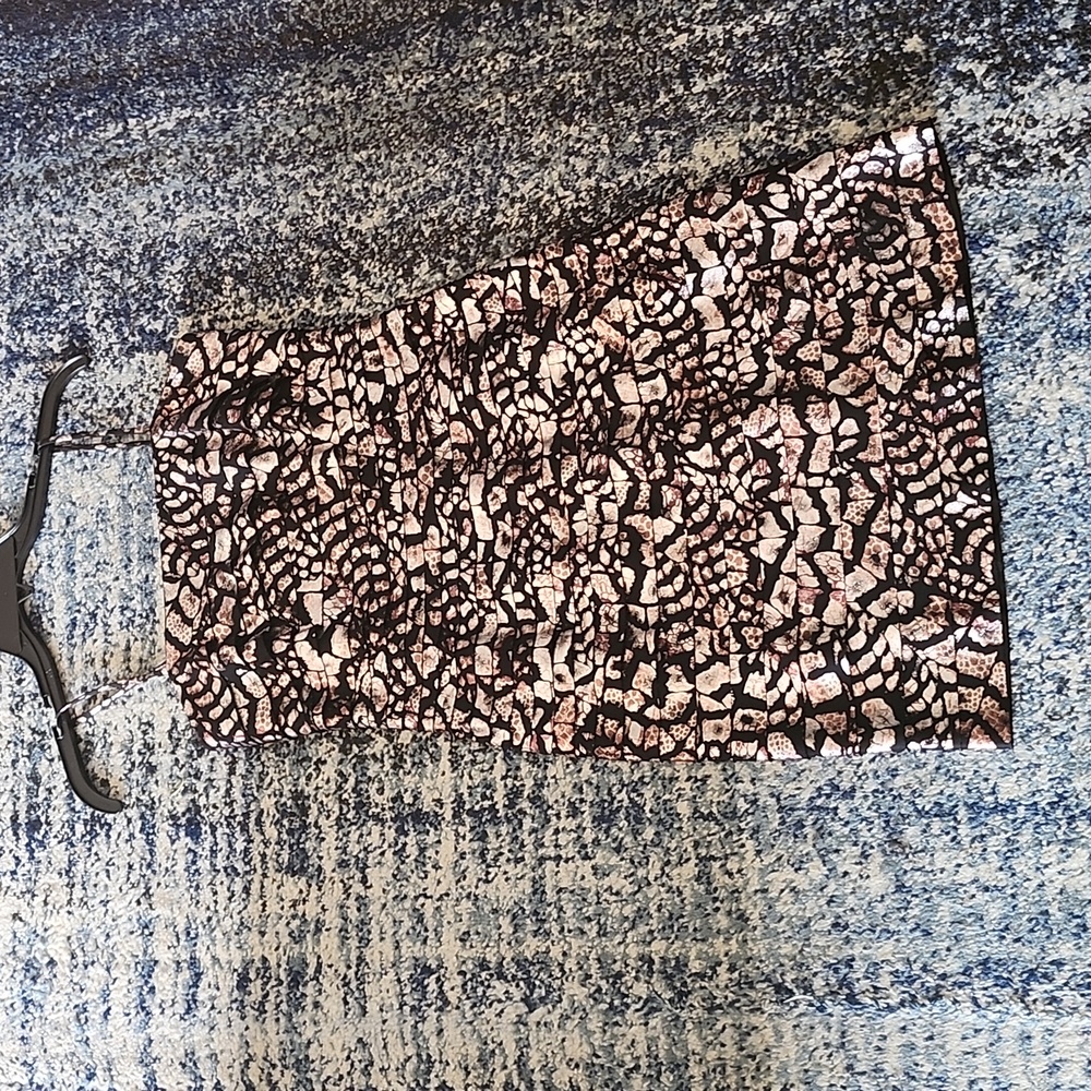 metallic animal print dress